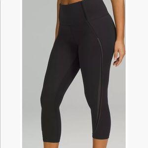 Lululemon cropped leggings with mesh detailing